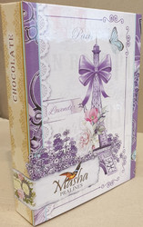 Продуктови Категории Шоколади Masha Красива кутия с белгийски бонбони във формата на книга - С дъх на лавандула 85 гр.